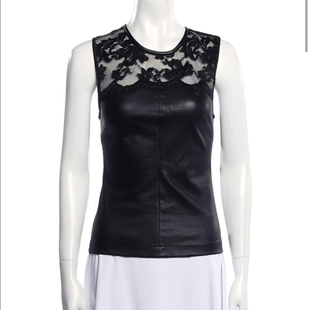 Robert Rodriguez Lace and Leather Top - Size 4
